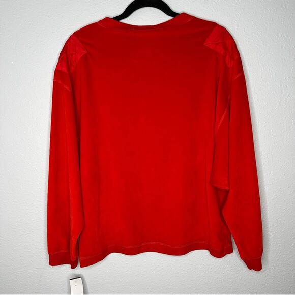 Vintage Carole Little for St. Tropez Wear Red Velour Crewneck Women's size S - Picture 2 of 3